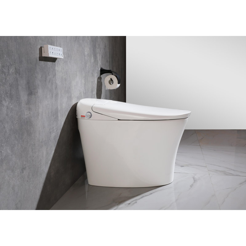 Toilette ronde intelligente en blanc brillant