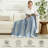 Luxurious Chunky Knit Soft Chenille Two-Tone Throw Blanket-123486719