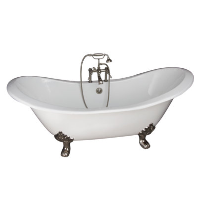72 " L x 30 " W Freestanding and Mounting / Installation Required Soaking Cast Iron Bathtub
