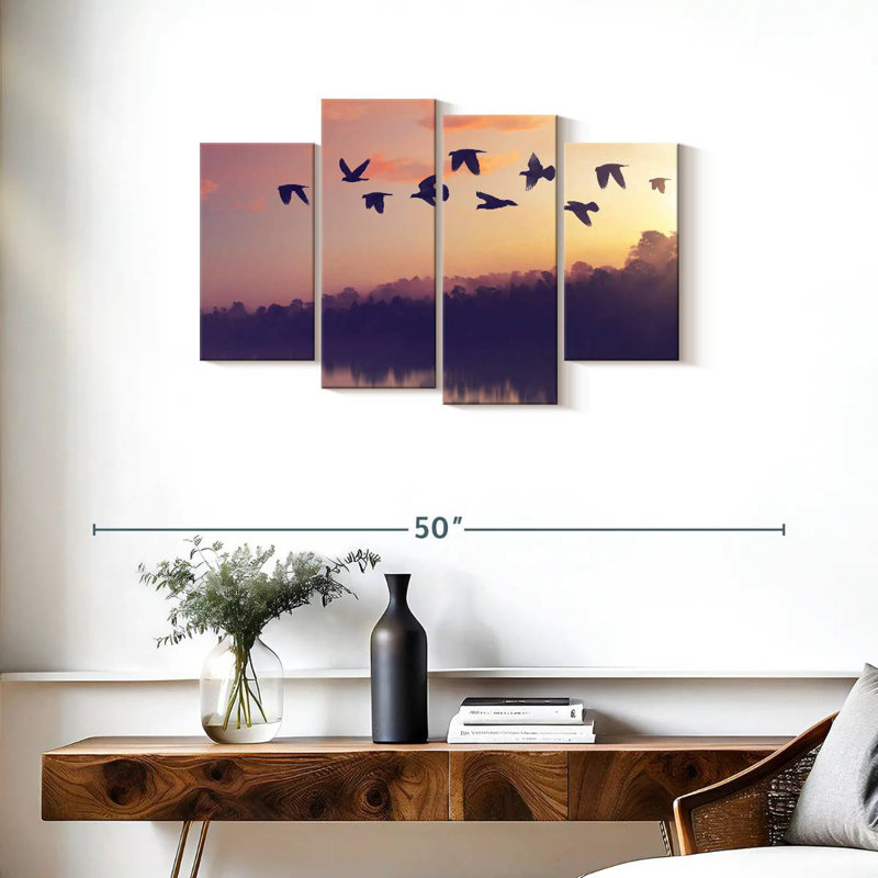 Birds Sunny Silhouette, H 22 po x l 36 po