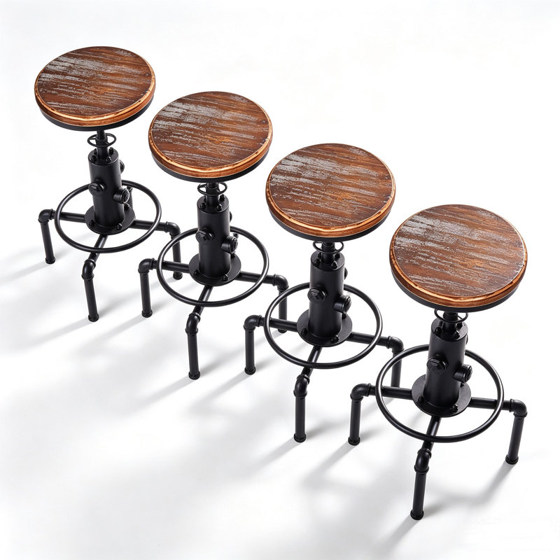 Tabouret de bar Dicot, Brun / Noir, 4