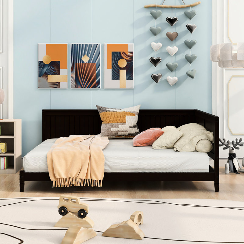 Full Size Daybed/ In , Mid-Century Modern Classic Design, Wood, Armrest & Bed, Size, Wood With, Espresso, Full / Double