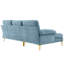 Canapé modulaire rembourré en chenille 82,7 po Rhylin, petit canapé confortable avec méridienne réversible pour espaces compacts-1542428118