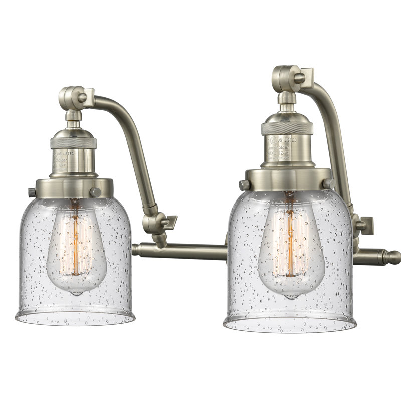 Bonomo 2 - Light Dimmable Vanity Light, Brushed Satin Nickel, 6 Watt Vinage LED Bulb, Seedy