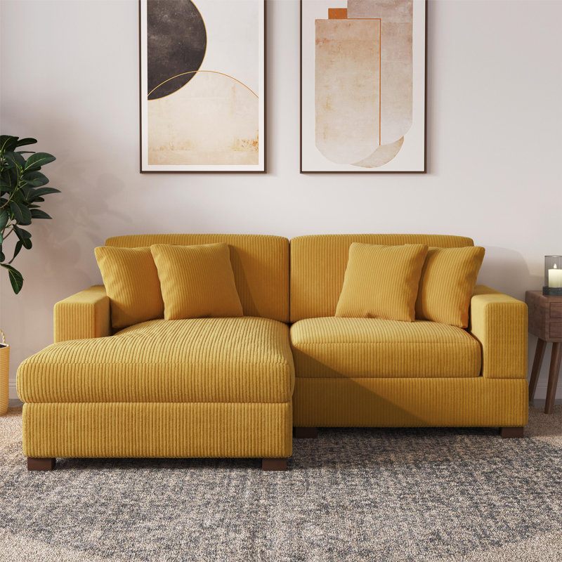 Milbrey Modular Corner Sofa, Orange, Left Hand Facing