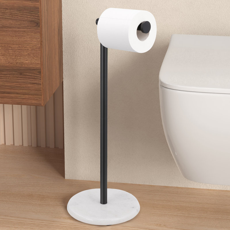 Porte-papier hygiénique sur pied KES en acier inoxydable SUS304 , Noir mat