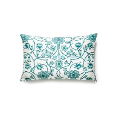 Ornamental Gate Silk Lumbar Pillow Cover & Insert
