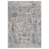 Hand Knotted Wool Oriental Area Rug in Light Gray/Camel/Ivory/Blue