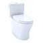 Toilette allongée monobloc TOTO® Aquia® IV à double chasse double 1,28 et 0,9 GPF, WASHLET® + prêt avec CEFIONTECT®, blanc coton