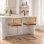 Tabouret de comptoir moderne en rotin de 26 po avec siège capitonné en similicuir chromé Marlow-1487443892-1487443896-1480280369