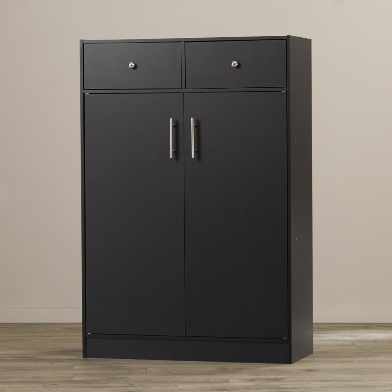 20 Pair Shoe Storage Cabinet, Black