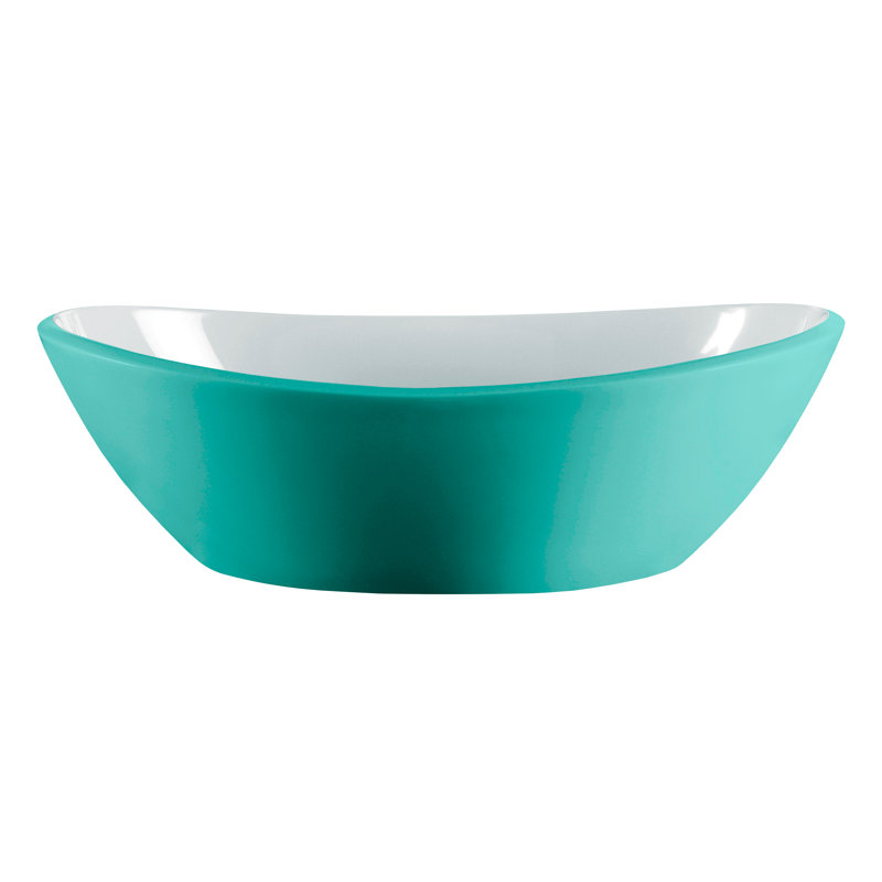 Amalfi 21.62'' L Bathroom Sink, Matte White, Mint Turquoise - Matte