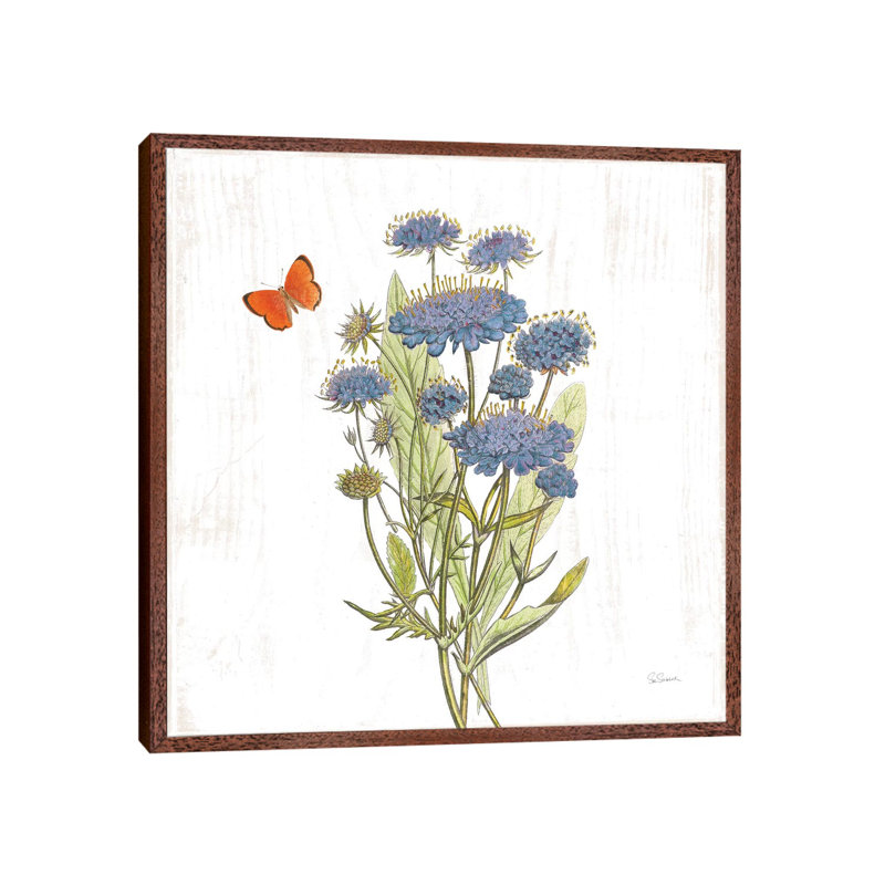 Barn Flowers IX SQ by Sue Schlabach - Print on Canvas, Classic Brown Wood Floater Framed, 66.04cm H x 66.04cm W x 3.81cm D