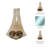 Glass Vase with Aluminum Metal Accent, Modern Handblown Design with Sculptural Removable Insert for Contemporary Home Decor