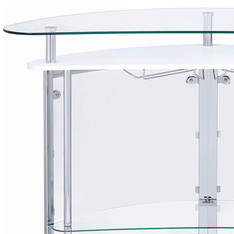 Bar avec rangement pour le vin Abye, Blanc