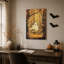 Art mural sur toile, "White Ghost On Swing In Autumn Woods with Spiders"-738469803