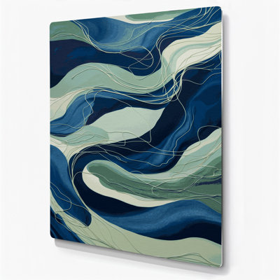 Abstract Landscape 33 Blue Metal Wall Art
