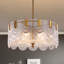 Lustre tambour en verre doré moderne 20 po Jorgea, luxueux plafonnier 5 lumières à intensité variable