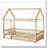 Twin Size House Floor Wooden Bed with Roof Frame,Safety Guardrails-1865550855-1865550848