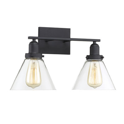 Drake 2-Light Bathroom Vanity Light in Black