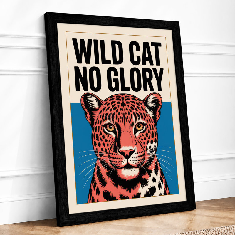 Wild Leopard Confrontation Graphic Art - Print, Black, A4 - 29.7 x 21.0 cm