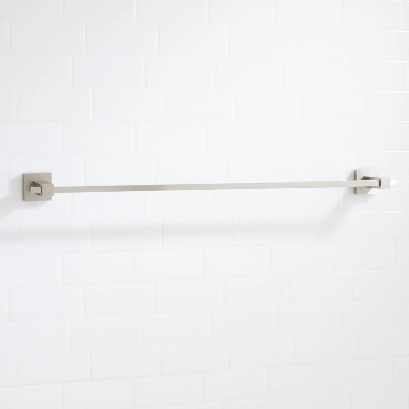 Albury 25.25" Wall Mounted Towel Bar, Brushed Nickel, 1.75" H x 25.25" W x 3" D