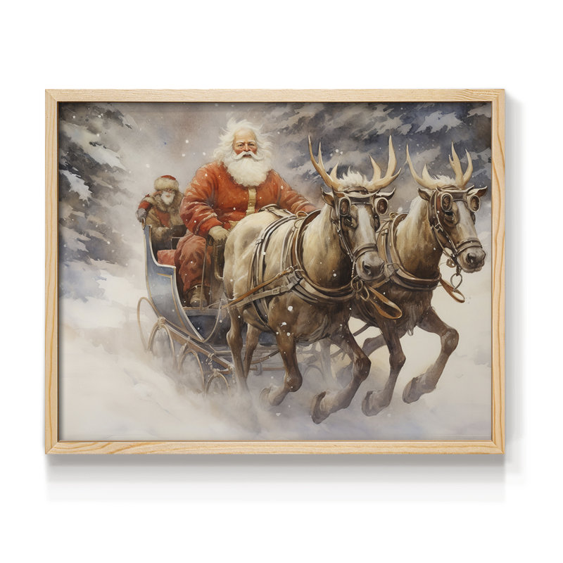 «Chirstmas Art» - CECLXIV - Reproduction encadrée - Restickable, H 11 po x l 14 po, Naturel