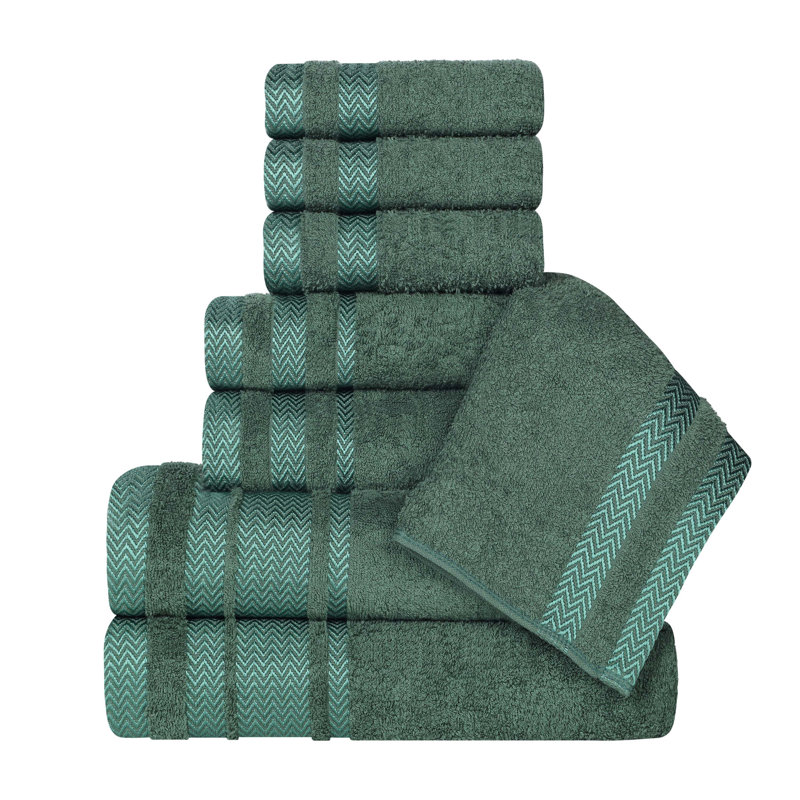 Ensemble de serviettes de bain 8 pièces Geona, Vert forêt