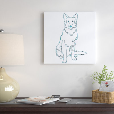 « poils longs dog blue », impression sur toile