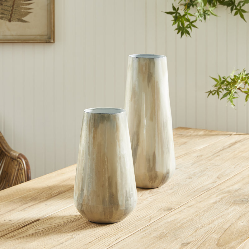 Almeta Metal Table Vase, 12.5" H x 8" W x 8" D