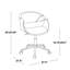 Chaise de bureau en similicuir gris pâle avec piètement en métal chromé et hauteur réglable
