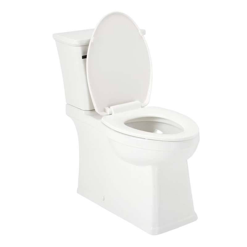 Benbrook 1.28 GPF Two Piece Skirted Elongated Toilet, White/Matte Black