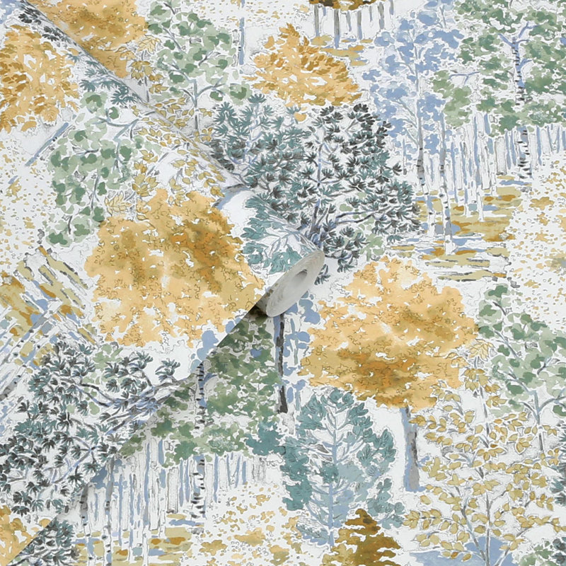Laura Ashley, papier peint Chre Bernwood jaune