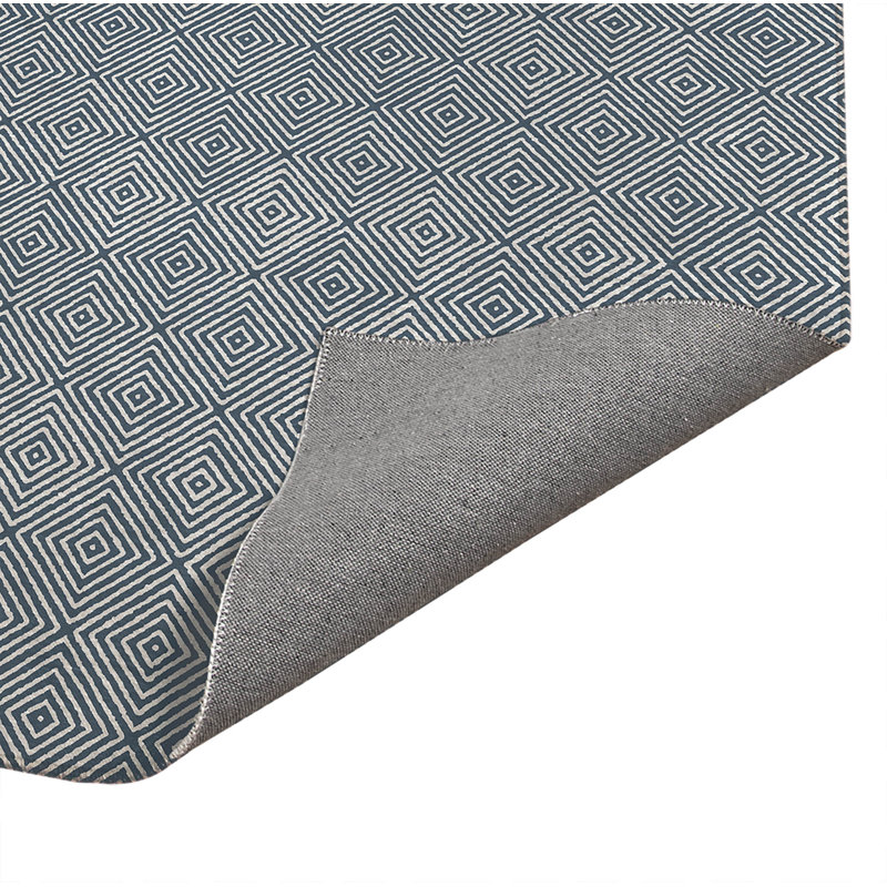 Tapis de bureau léger Ikat, L 7 pi x L 5 pi, Bleu