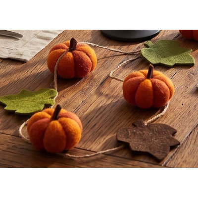 Pumpkin Patch Garland in Hand-Felted Wool