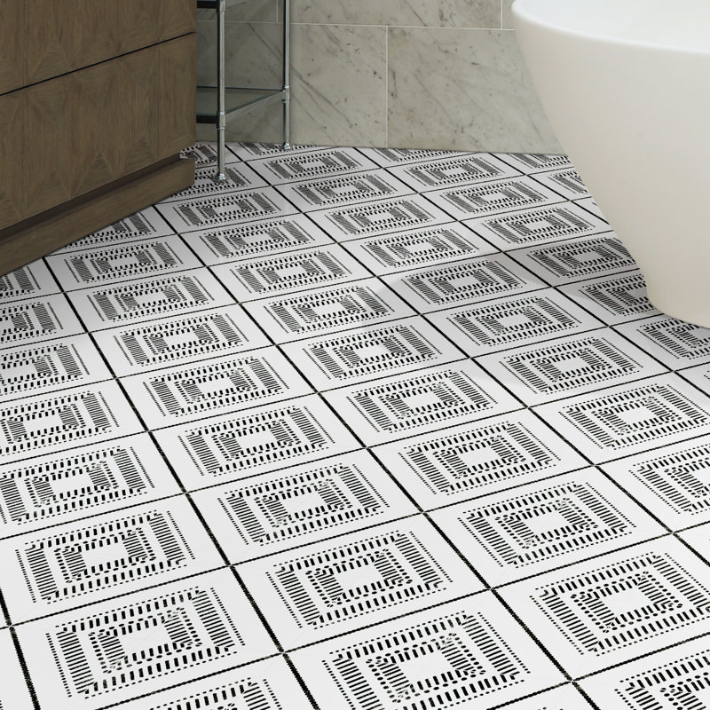 Carrelage mural en porcelaine mate Encaustic 8 po x 8 po Amara, Fiorelle