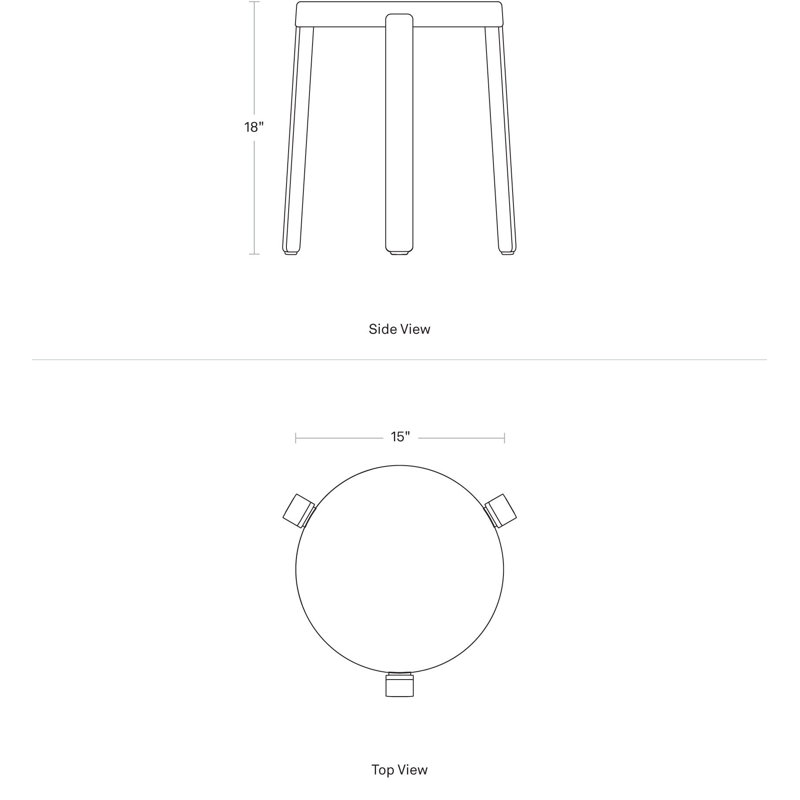 Unit Accent Stool, Whitewashed Ash/White