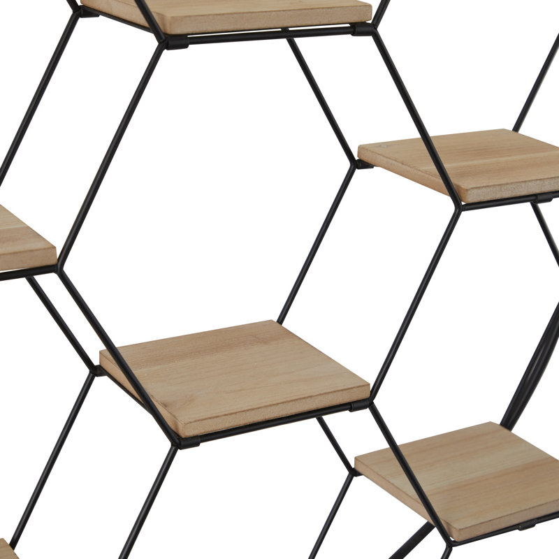 Étagère murale ronde en métal 7 tablettes