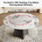 Modern 51'' Round Sintered Stone Dining Table With Lazy Susan Tabletop And Steel Base For 4-6-1955621281