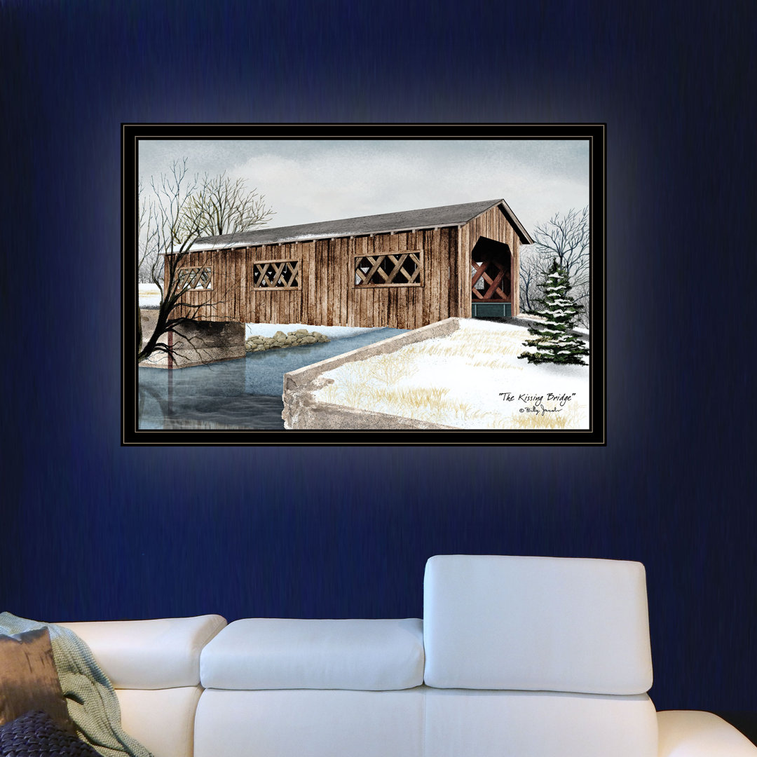 The Kissing Bridge Framed Wall Art for Living Room, Home Wall Decor Framed Print by Billy Jacobs Gracie Oaks