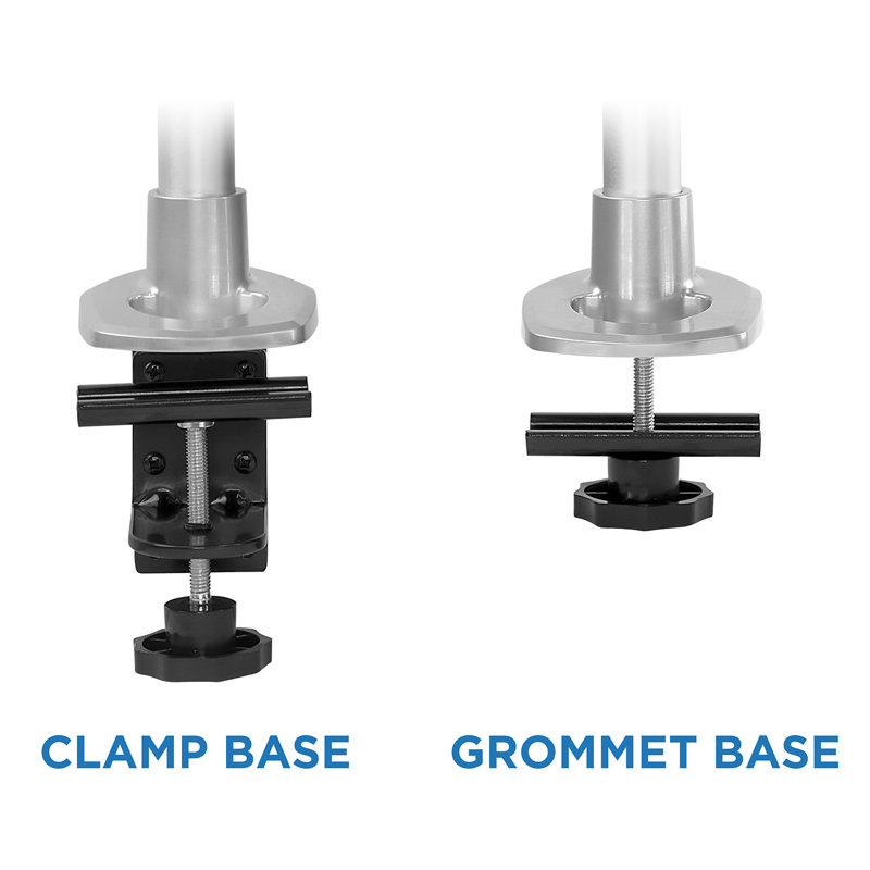 Black Adjustable Single Monitor Desk Mount with C-Clamp