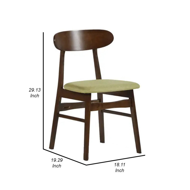 Lucho 19.5'' H Solid Wood Side Chair, Green/Brown