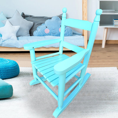 Chaise berçante de ton bleu - Bois franc massif pour une utilisation à long terme à l'intérieur et à l'extérieur