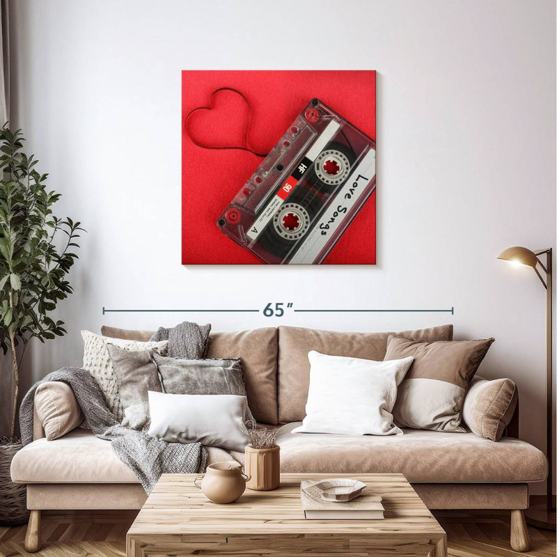 Cassette Tape Love Chansons, H 36 po x l 36 po