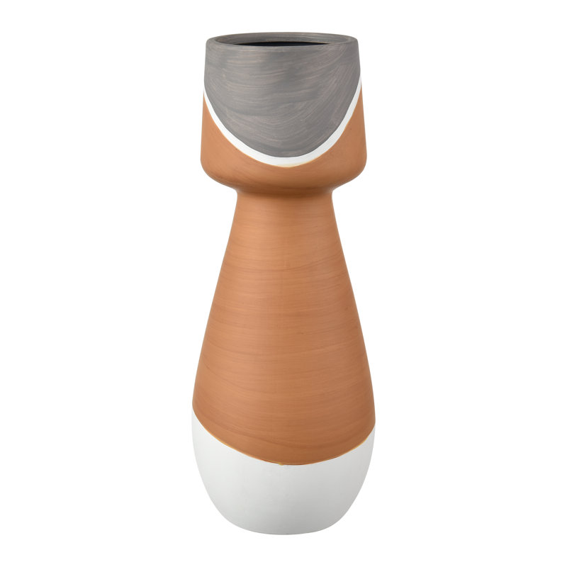 Eko Vase - Large Terracotta, 14" H x 5.25" W x 5.25" D