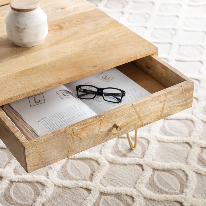Resch Solid Wood Top Single Coffee Table, Natural, Natural