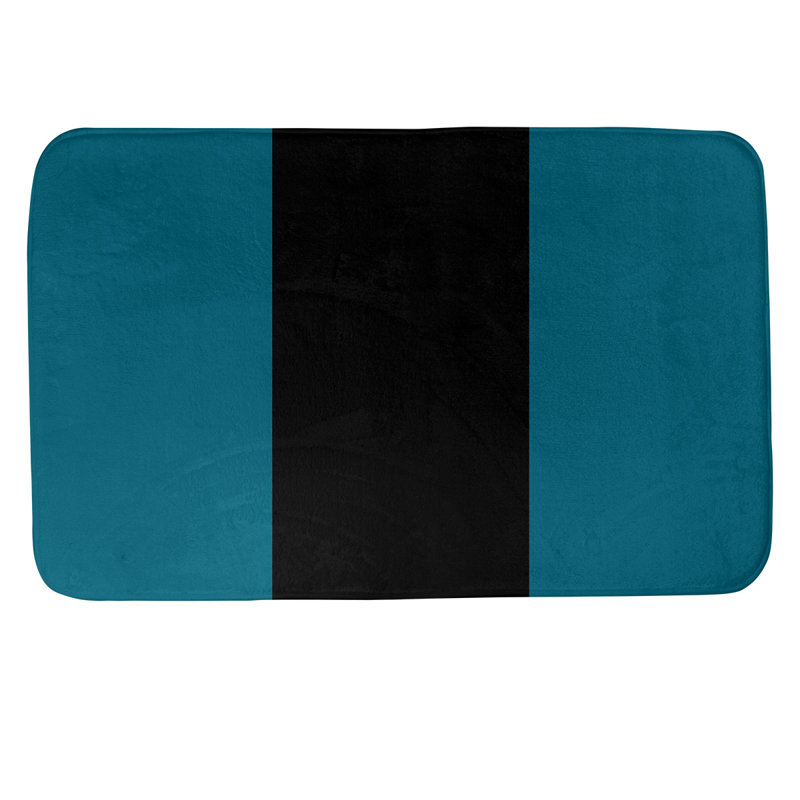 Tapis pour salle de bain Tennessee, l 21 po x L 34 po, Bleu Yale / noir