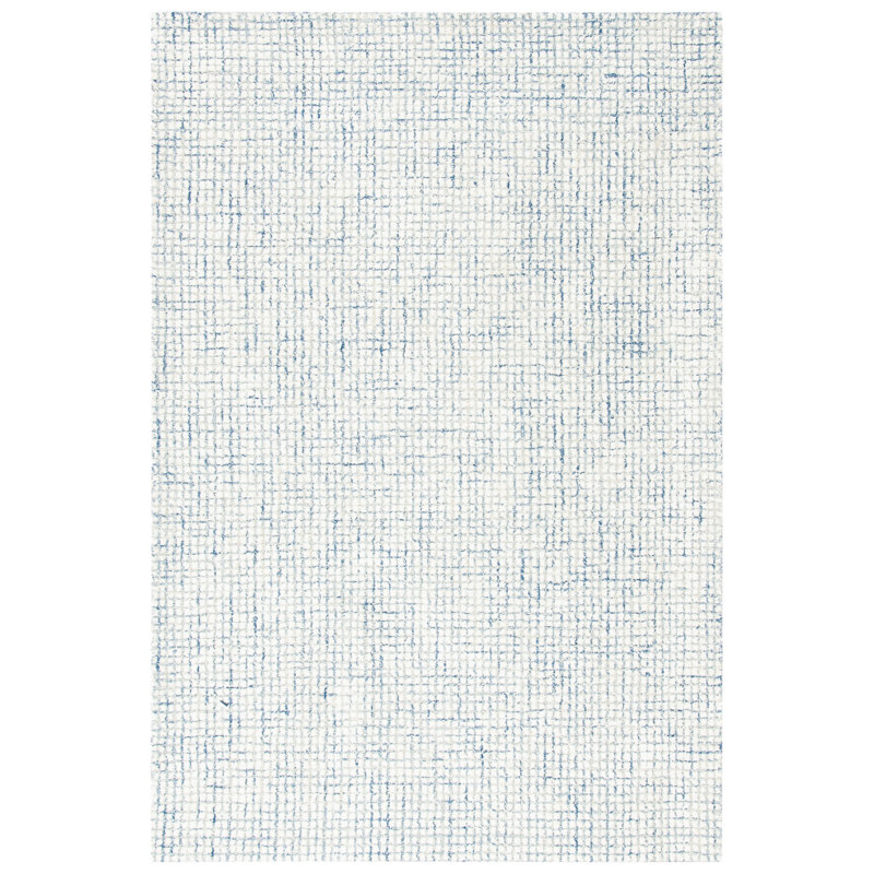 Rowe Handmade Ivory/Blue Rug, Rectangle 4' x 6'