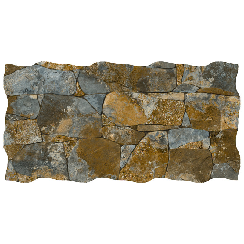 Caldera Vulcano 13" x 25" Porcelain Stone Look Wall & Floor Tile, Brown