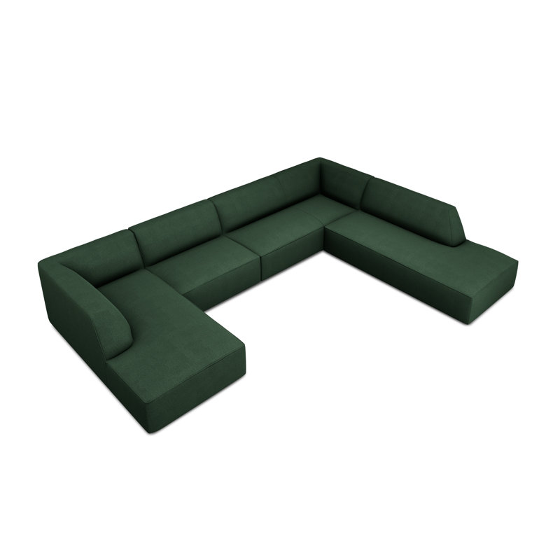 Ironesha 7 Seater Large Sectional, Right Hand Facing, Green